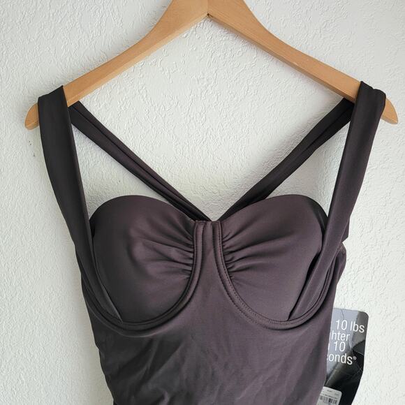 MiracleSuit One Piece Ruched With Built In Bra Support NWT Size 12 - Picture 3 of 8